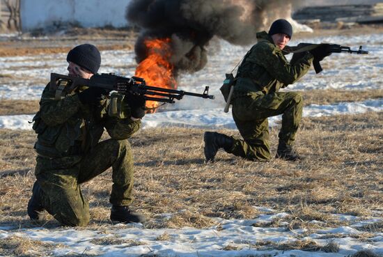 Drills for reconnaissance squadron of motorized rifle brigade of 5th combined-arms army in Primorye Territory
