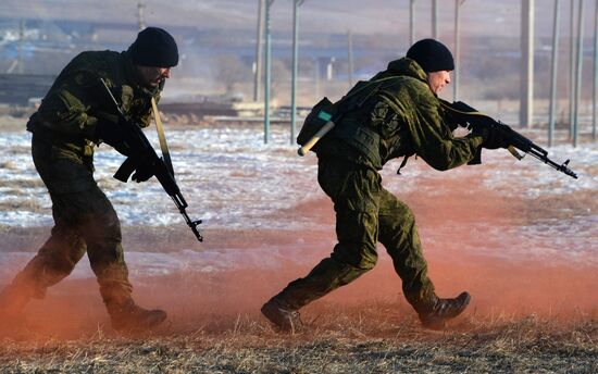 Drills for reconnaissance squadron of motorized rifle brigade of 5th combined-arms army in Primorye Territory