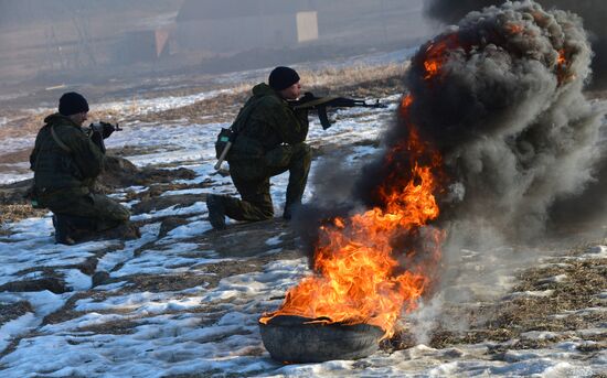 Drills for reconnaissance squadron of motorized rifle brigade of 5th combined-arms army in Primorye Territory