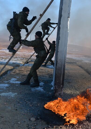 Drills for reconnaissance squadron of motorized rifle brigade of 5th combined-arms army in Primorye Territory