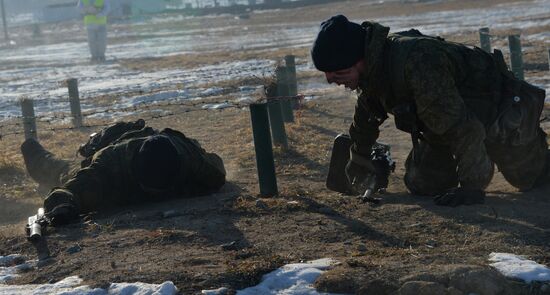 Drills for reconnaissance squadron of motorized rifle brigade of 5th combined-arms army in Primorye Territory