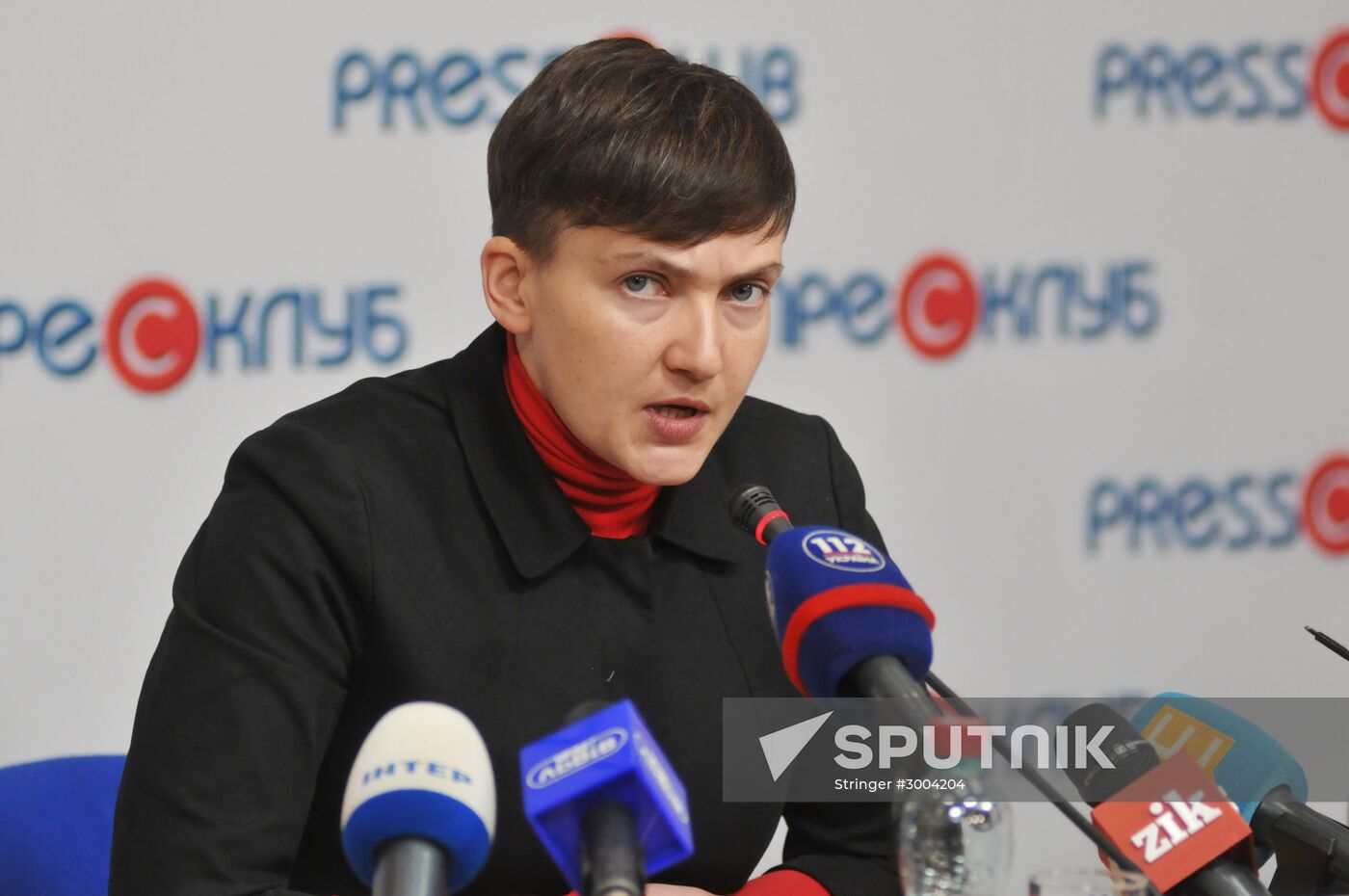 Nadezhda Savchenko gives news conference in Lviv