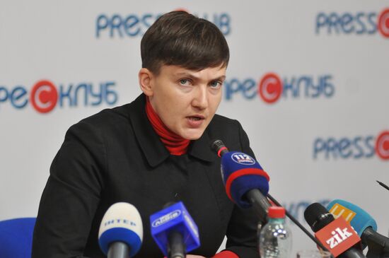 Nadezhda Savchenko gives news conference in Lviv
