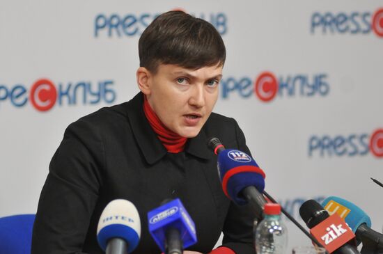 Nadezhda Savchenko gives news conference in Lviv