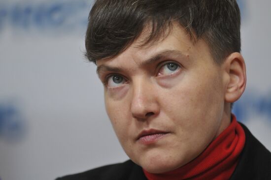Nadezhda Savchenko gives news conference in Lviv