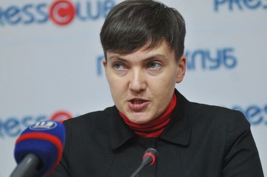 Nadezhda Savchenko gives news conference in Lviv
