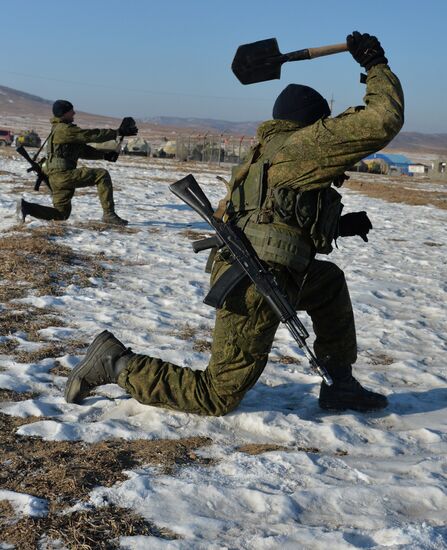 Drills for reconnaissance squadron of motorized rifle brigade of 5th combined-arms army in Primorye Territory