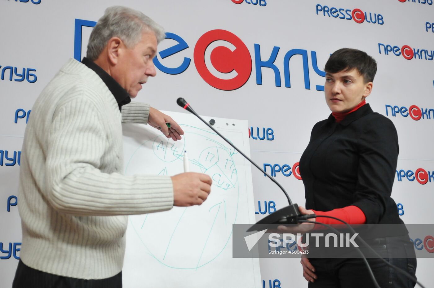 Nadezhda Savchenko gives news conference in Lviv