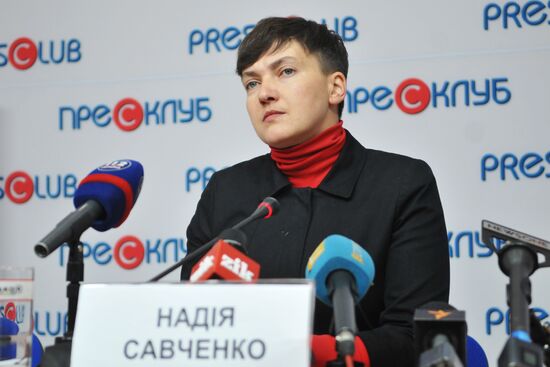 Nadezhda Savchenko gives news conference in Lviv