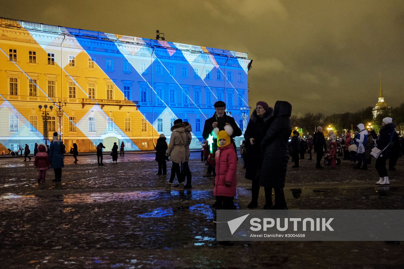 New Year's multimedia show of light technology in St. Petersburg