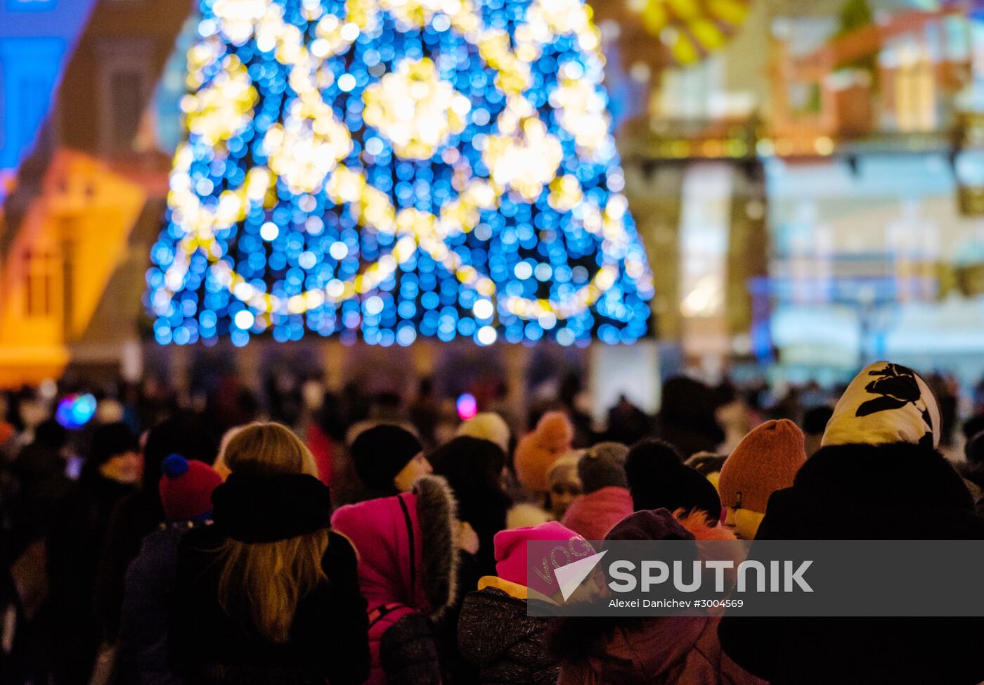 New Year's multimedia show of light technology in St. Petersburg