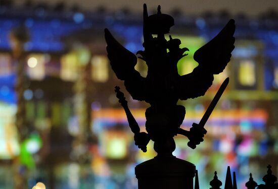 New Year's multimedia light show in St. Petersburg