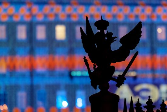 New Year's multimedia light show in St. Petersburg