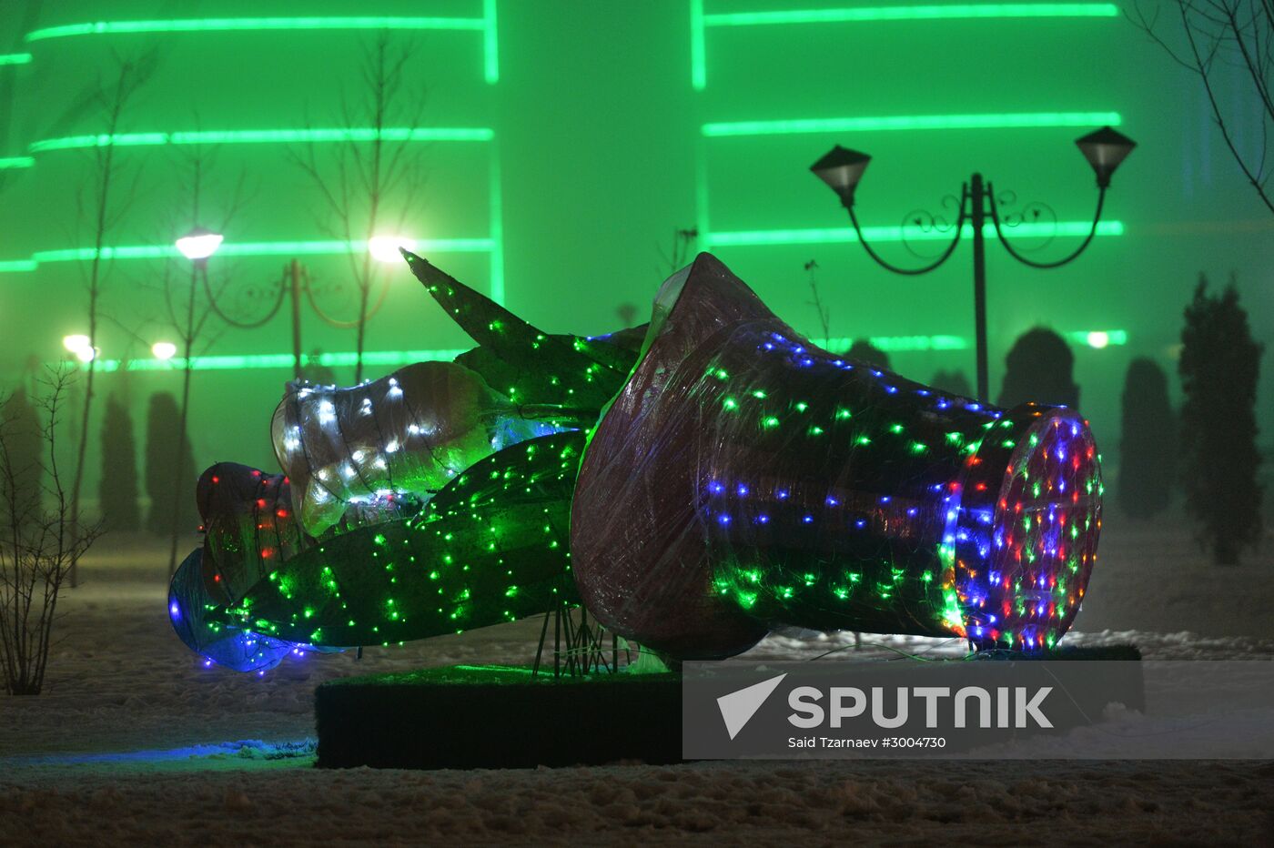 Illumination in Grozny during holiday season