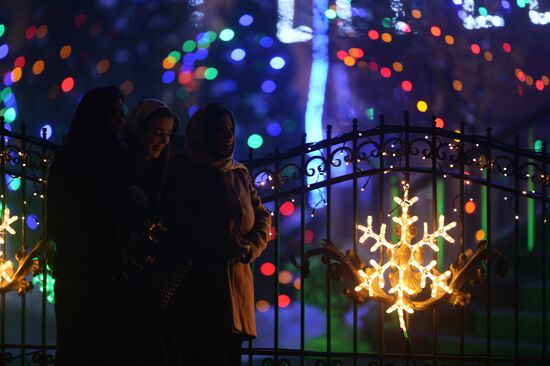 Illumination in Grozny during holiday season