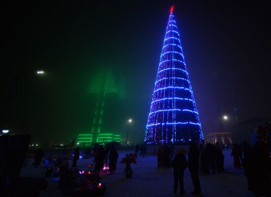 Illumination in Grozny during holiday season