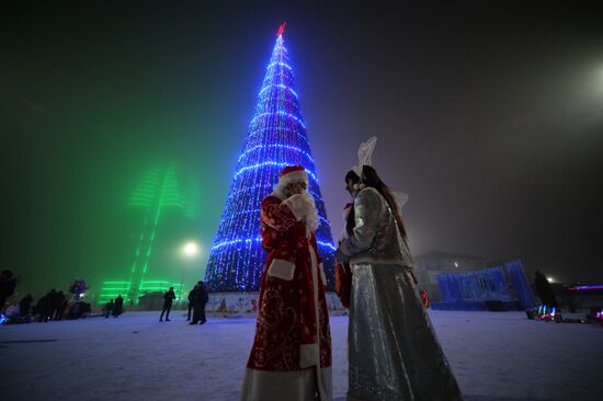 Illumination in Grozny during holiday season