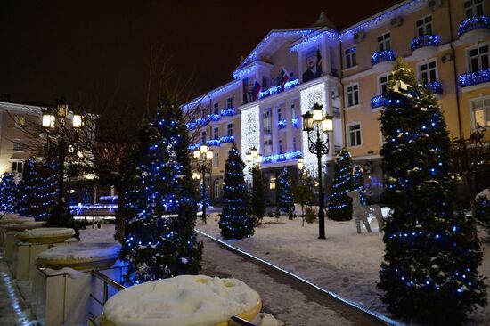 Illumination in Grozny during holiday season