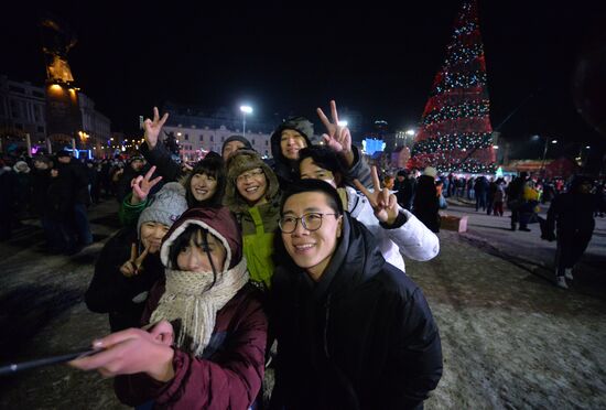 New Year celebrations in Russian cities