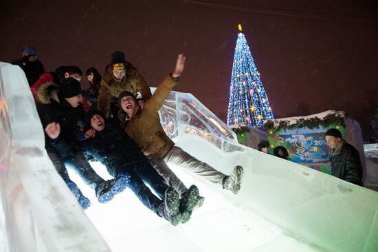 New Year celebrations in Russian cities