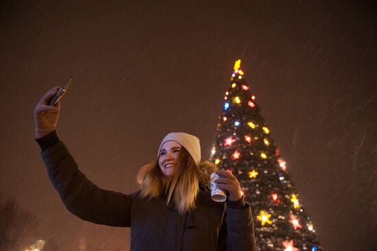 New Year celebrations in Russian cities