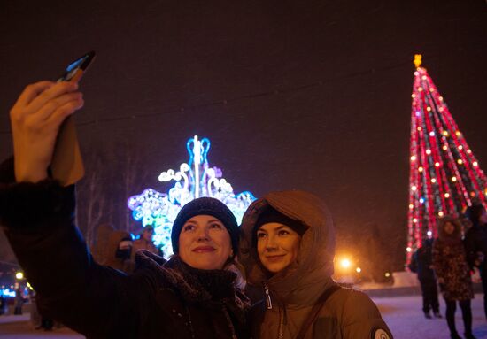 New Year celebrations in Russian cities