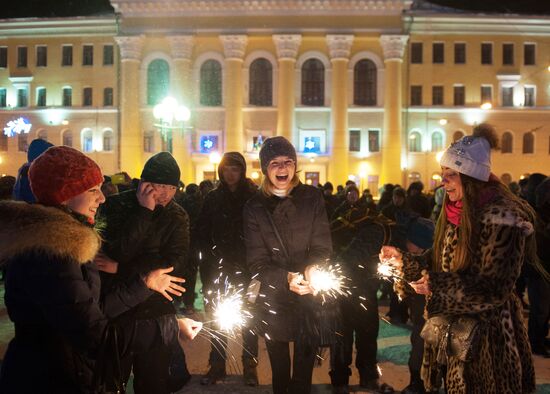 New Year celebrations in Russian cities