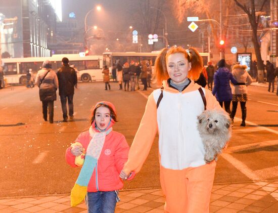 New Year celebrations in Russian cities
