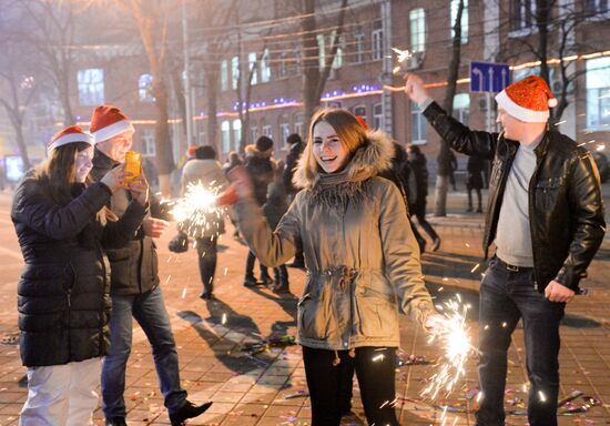 New Year celebrations in Russian cities