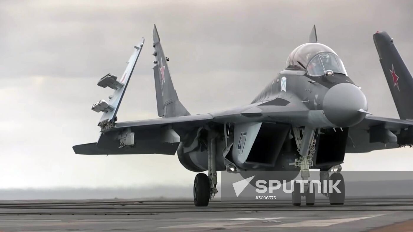Russian aircraft carrier Admiral Kuznetsov in Mediterranean Sea near Syria