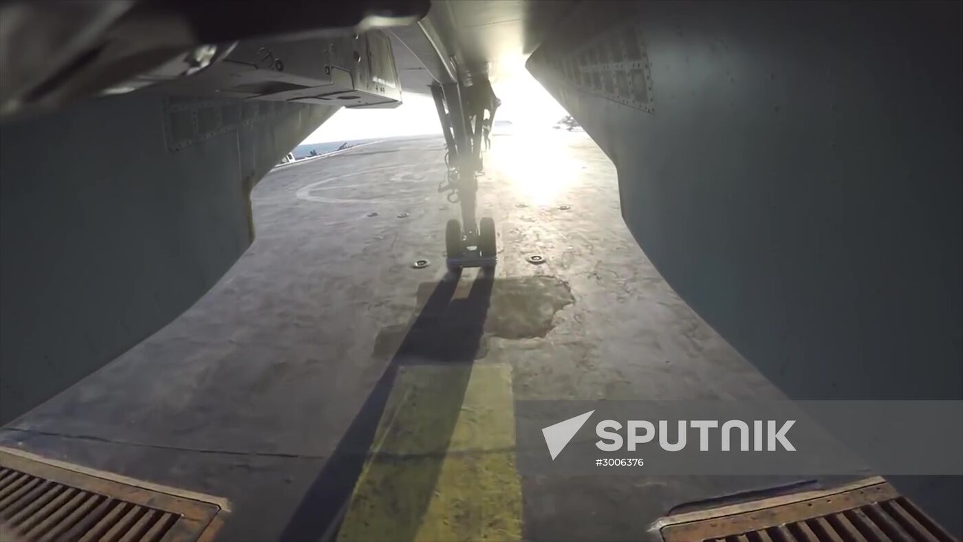 Russian aircraft carrier Admiral Kuznetsov in Mediterranean Sea near Syria