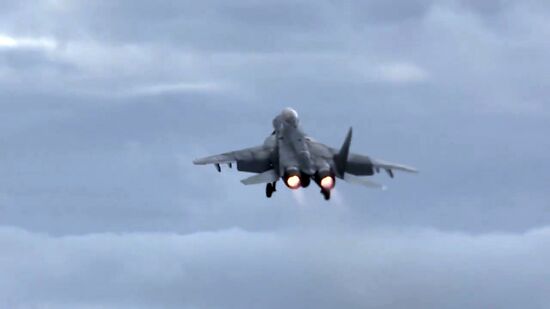 Russian aircraft carrier Admiral Kuznetsov in Mediterranean Sea near Syria