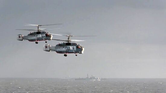 Russian aircraft carrier Admiral Kuznetsov in Mediterranean Sea near Syria