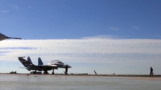 Russian aircraft carrier Admiral Kuznetsov in Mediterranean Sea near Syria