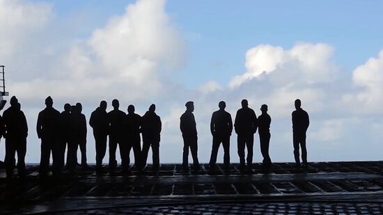 Russian aircraft carrier Admiral Kuznetsov in Mediterranean Sea near Syria