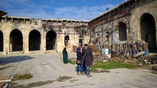 Destroyed Umayyad Mosque of Aleppo