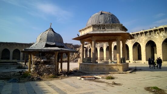Destroyed Umayyad Mosque of Aleppo
