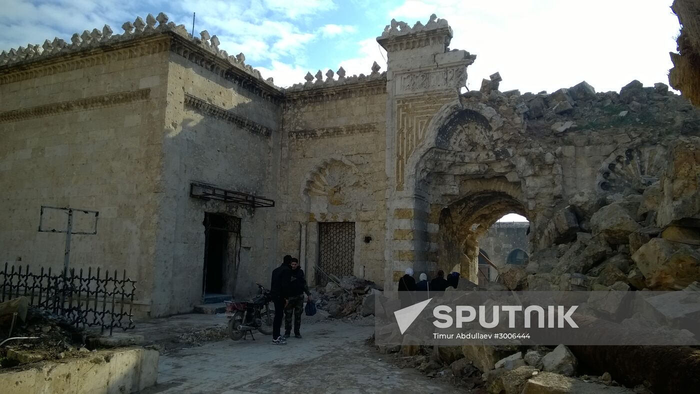 Destroyed Umayyad Mosque of Aleppo