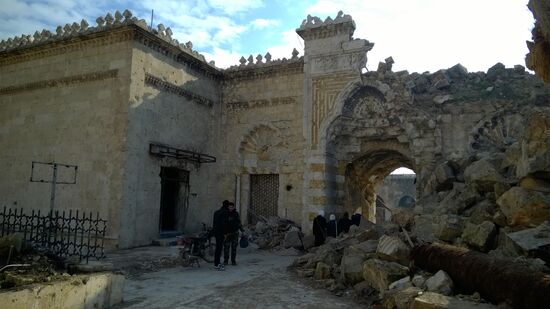 Destroyed Umayyad Mosque of Aleppo