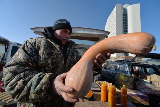 Christmas food fair in Vladivostok