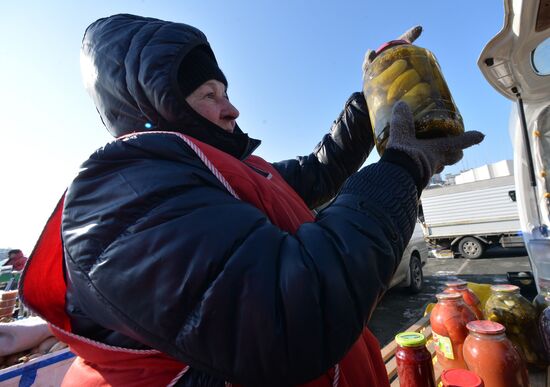 Christmas food fair in Vladivostok