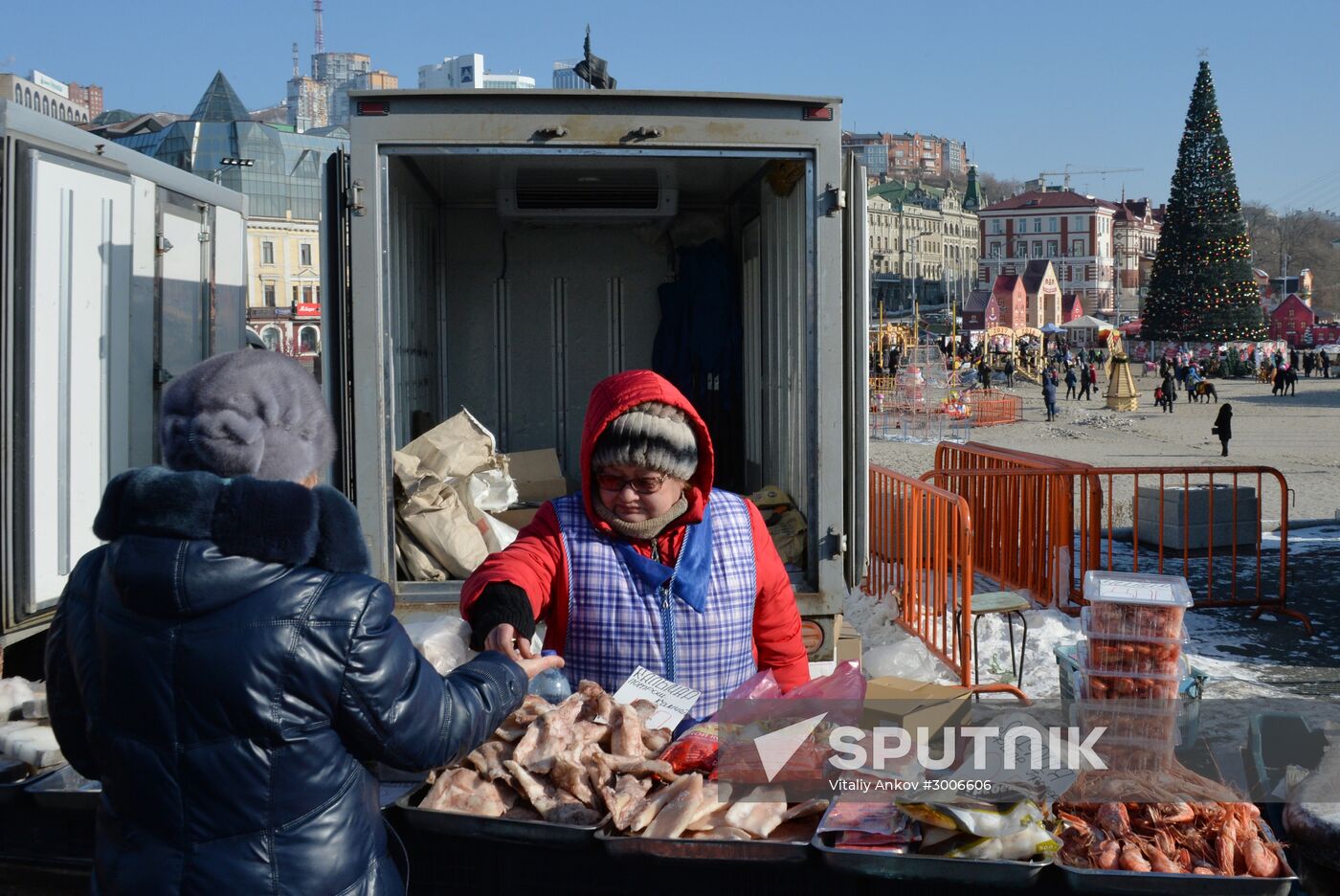 Christmas food fair in Vladivostok