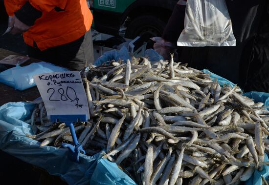 Christmas food fair in Vladivostok