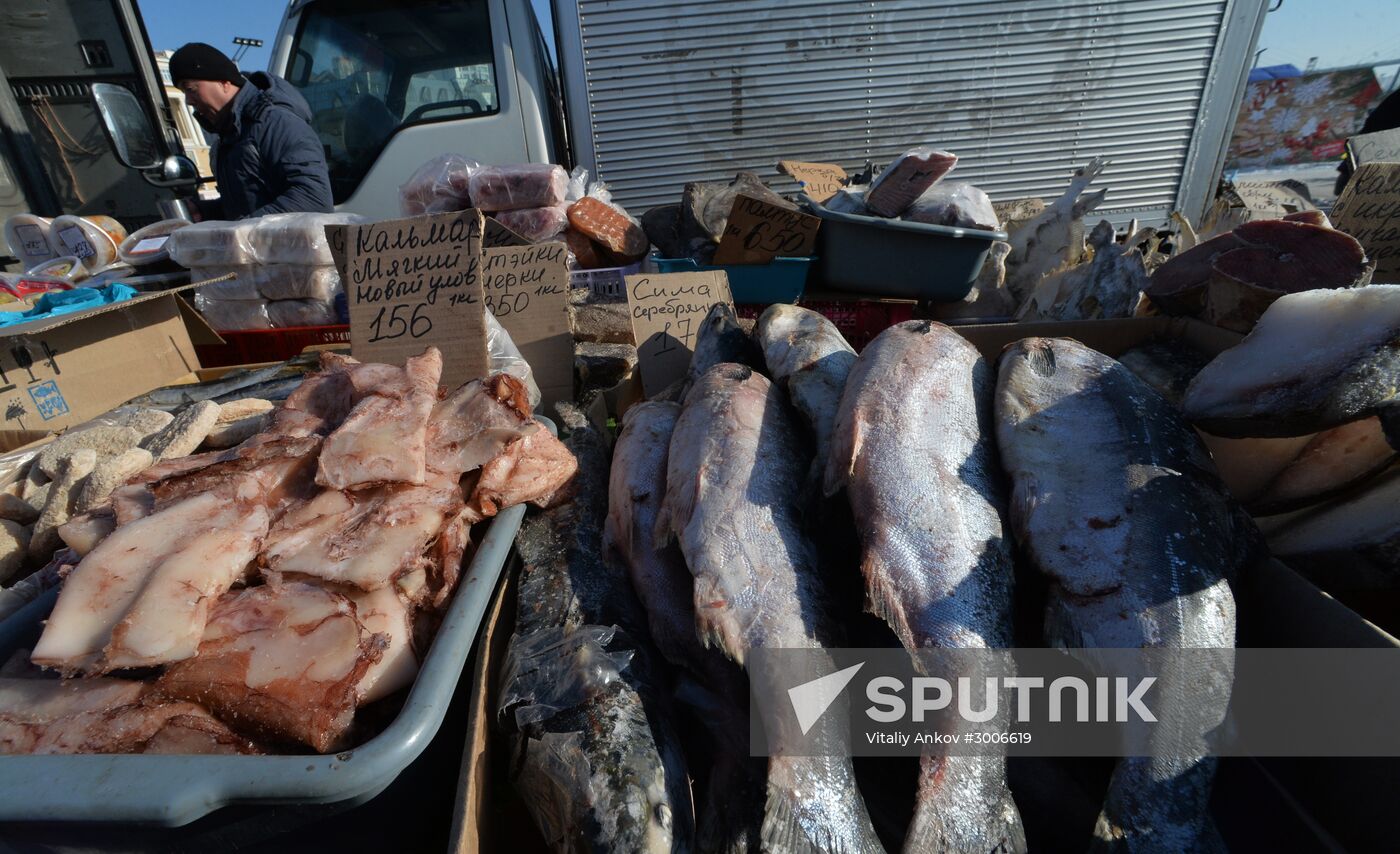 Christmas food fair in Vladivostok
