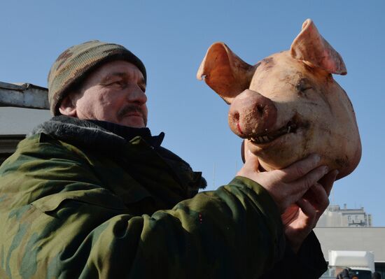 Christmas food fair in Vladivostok