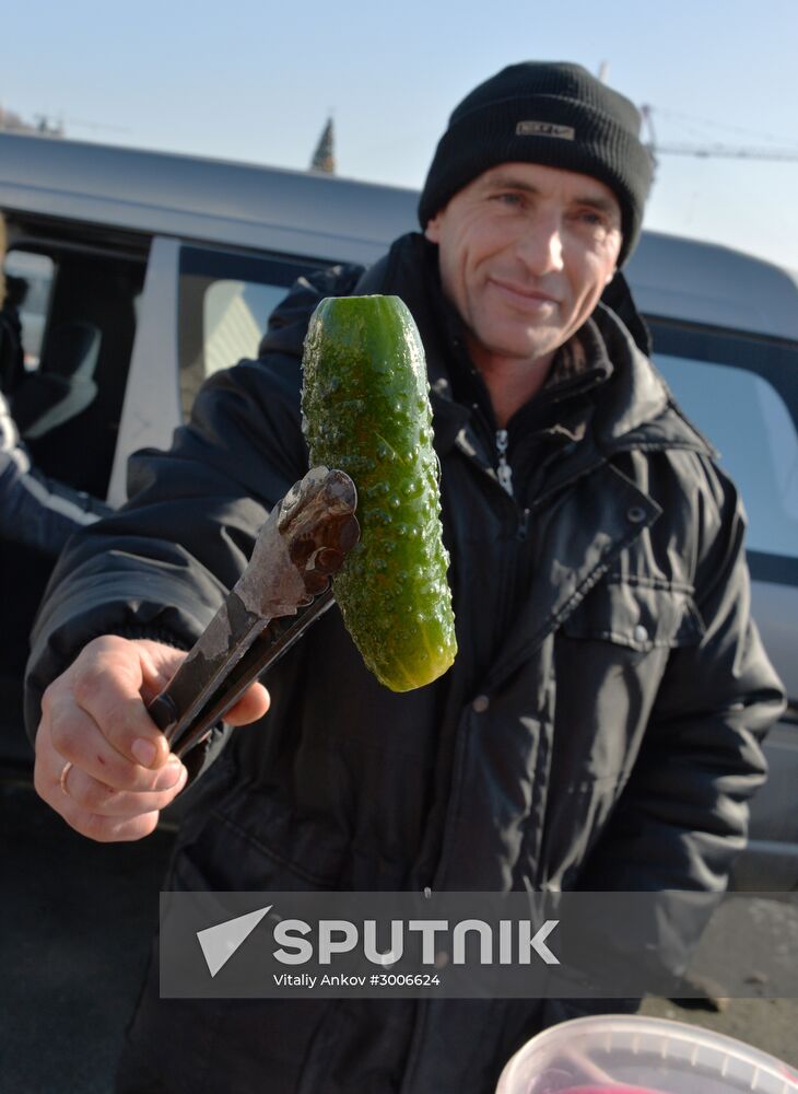 Christmas food fair in Vladivostok