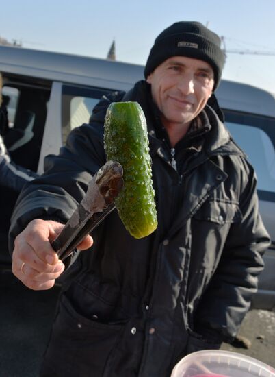 Christmas food fair in Vladivostok