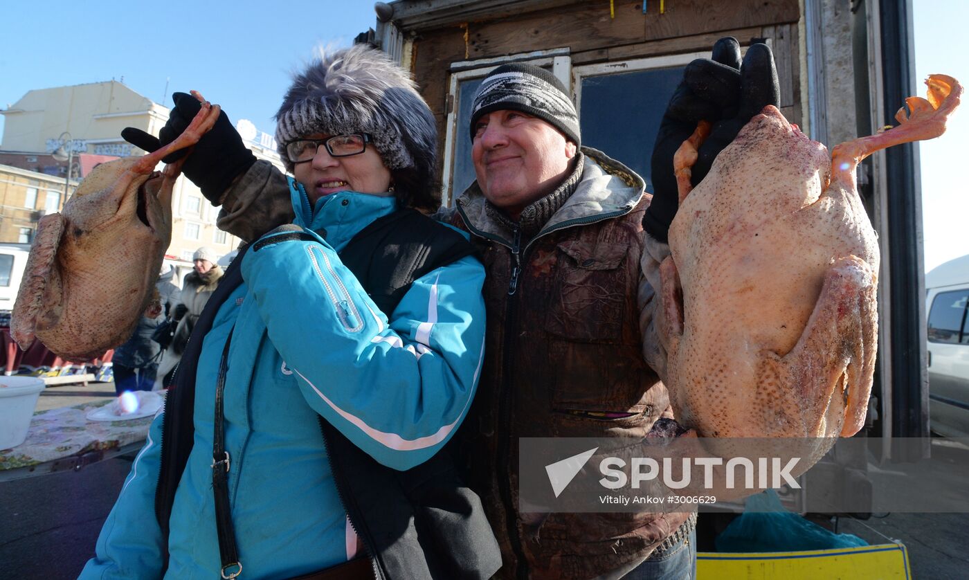 Christmas food fair in Vladivostok