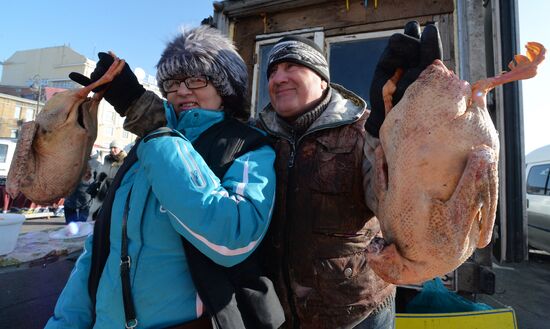 Christmas food fair in Vladivostok