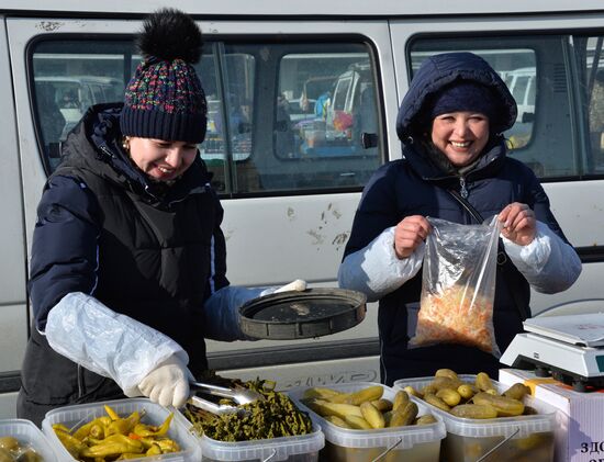 Christmas food fair in Vladivostok